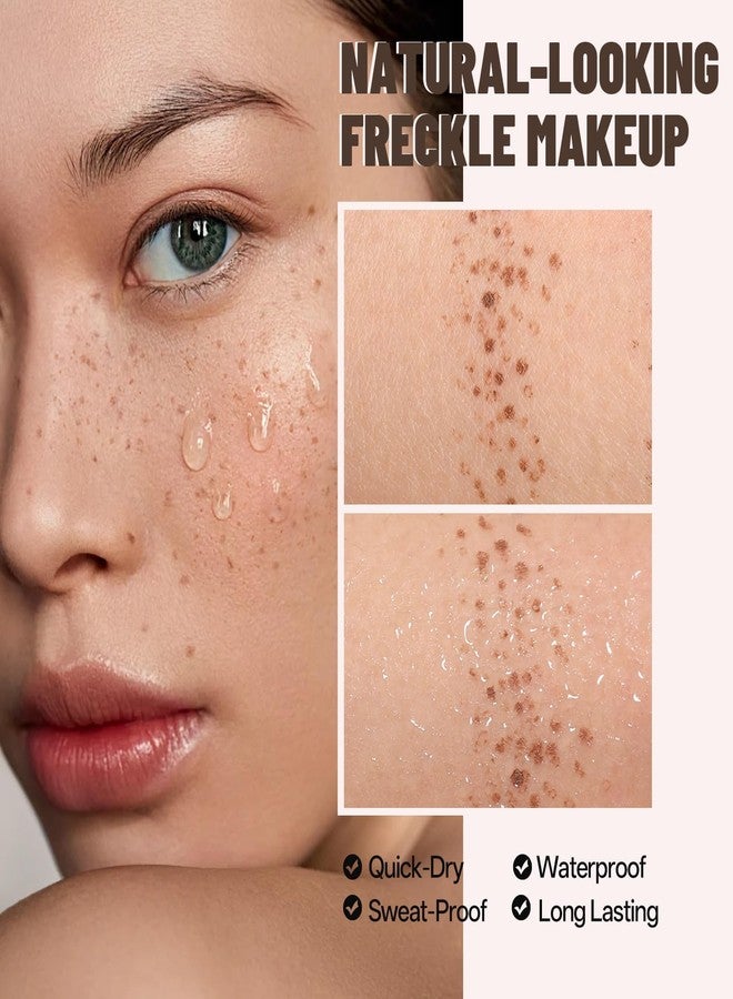pudaier Light Brown Freckle Pen, Natural Faux Freckles Stamp, Waterproof Fake Freckles Stain Marker Pencil Tool, Upgrade 5-Point Quick Dry Long-Lasting Lifelike Freckle Sunkissed Makeup - Image 5